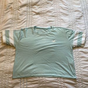 Blue “Hollister” Cropped Top, Size “Medium”